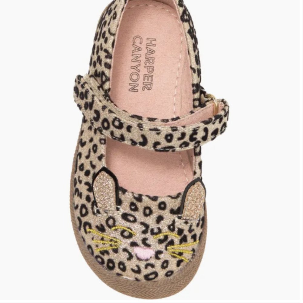 Harper Canyon Kids' Rosa Leopard Print Mary Jane Flat - Toddler Size 8